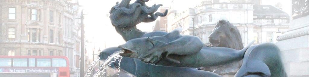 Mermaid statue in Trafalgor square fountains
